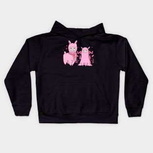 Cute Pink Alpacas Kids Hoodie